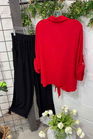 Laney Top Red Shirts & Tops Giada Fashion