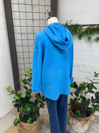 Fuzzy Wuzzy Hoodie Deep Sky Shirts & Tops Zenana