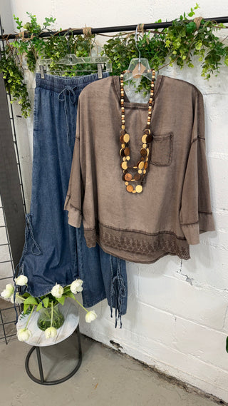 Denisha Top Mocha Shirts & Tops MuMu