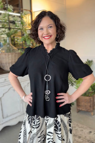 Eliza Top Black by Umgee Shirts & Tops Umgee