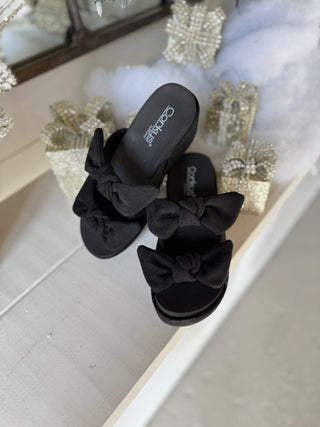 Bowed Up Wedges Black by Corky's Shoes Corky's Footwear