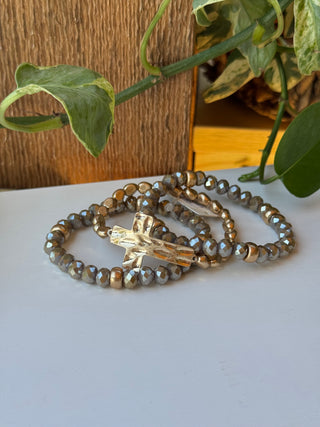 Pure Joy Cross Bracelet Hematite Bracelets SM Style