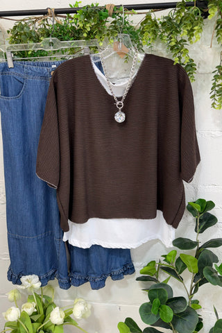 Destin Top Chocolate Shirts & Tops YOLLY
