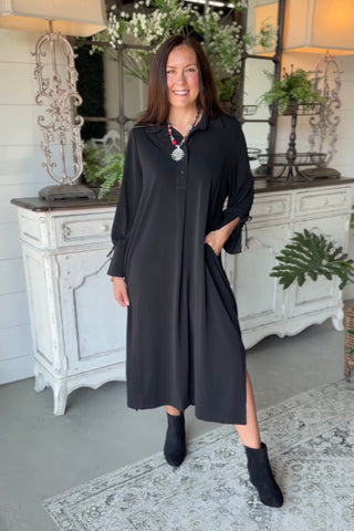 Janet Long Dress Black by Umgee Dresses Umgee