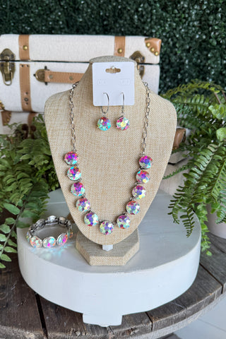 Bedazzled Necklace Silver AB
