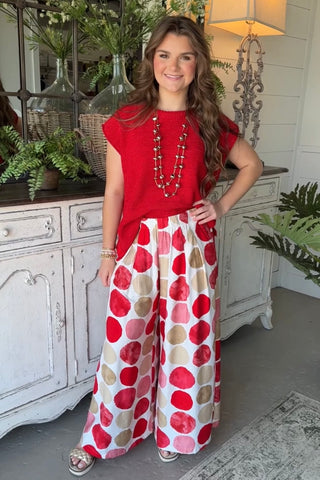 Everly Pants Red Mix by Umgee