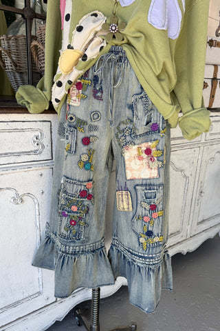 Emberly Pants Denim Pants Blue Velvet