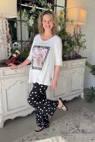 Rhonda Pants Black/Cream Pants stylive