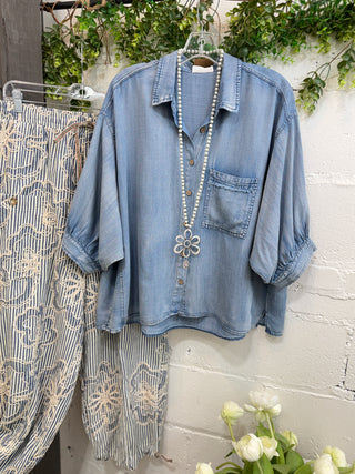 Tailored For Me Light Denim Shirts & Tops Mittoshop