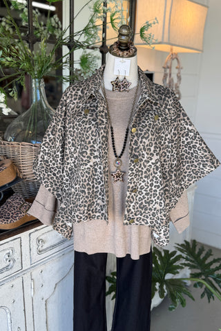 Game Plan Cape Jacket Leopard by Bibi