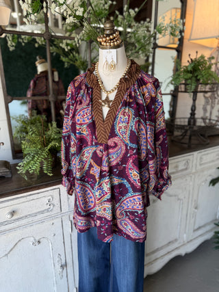 Jennifer Top Plum by Umgee Shirts & Tops Umgee