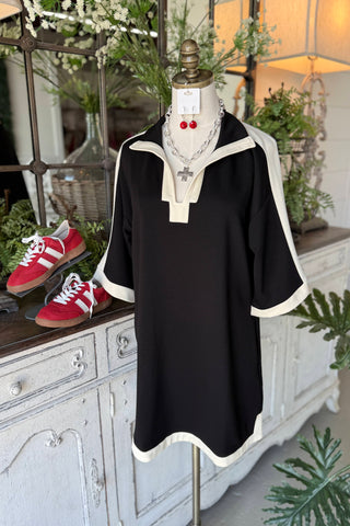 Rachel Dress Black/Ivory