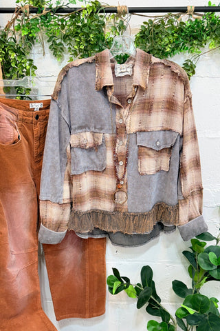 Lucky Break Shacket Grey by POL Shacket Pol Clothing