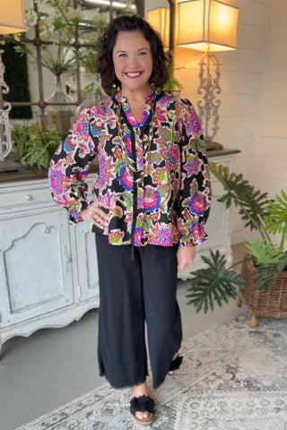 Four Seasons Top Black by Umgee