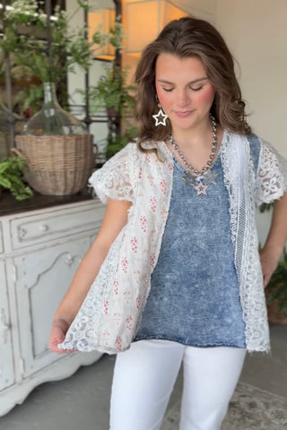 Freelance Top Denim by POL Clothing Shirts & Tops Pol Clothing