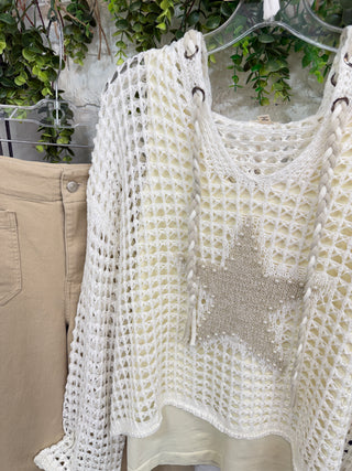 Steal Away Woven Top Ivory Shirts & Tops Pol Clothing