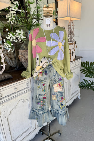 Emberly Pants Denim Pants Blue Velvet