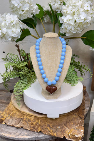 Hearty Necklace Lt Blue