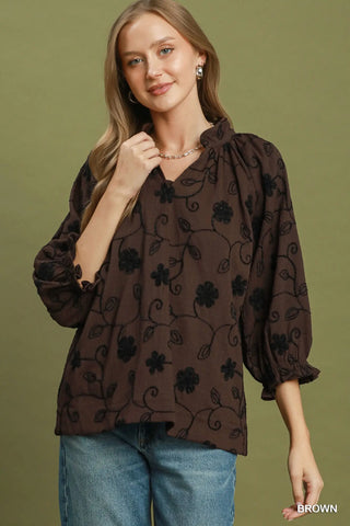 Donna Top Brown by Umgee Shirts & Tops Umgee