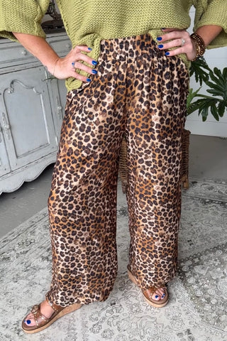 Cheetah Girl Pants Latte by Umgee Pants Umgee