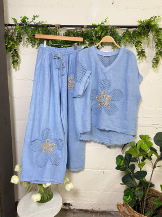 Spring Bling Top Blue Shirts & Tops New Afeis