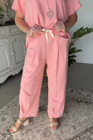 Settle Down Pant Set Coral Top & Pant Set Davi & Dani