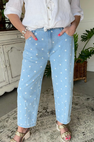 Susanne Jeans Lt Denim Jeans Peach Love