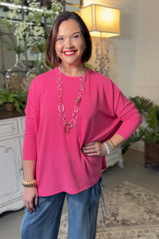 Cherished Top Hot Pink Shirts & Tops Heimish USA