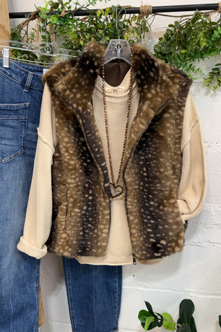Oh Deer Vest Coffee Vest Wona Trading