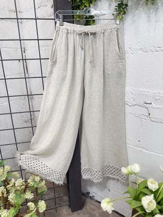 Virginia Linen Pants Beige Pants Allison
