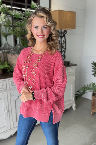 Admire Boho Red by Easel Shirts & Tops Easel