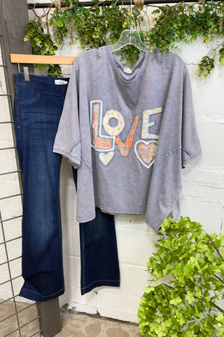 Lost In Love Washed Denim by Easel Shirts & Tops Easel
