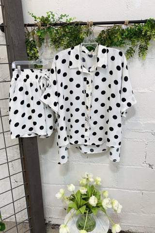Polly Short Set White Black Short Set Oddi