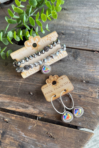 Arabella Earrings Silver by Pink Panache