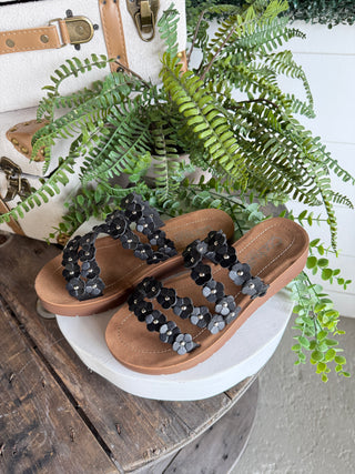 Garden Party Sandals Black by Corky’s Sandal Corky's Footwear