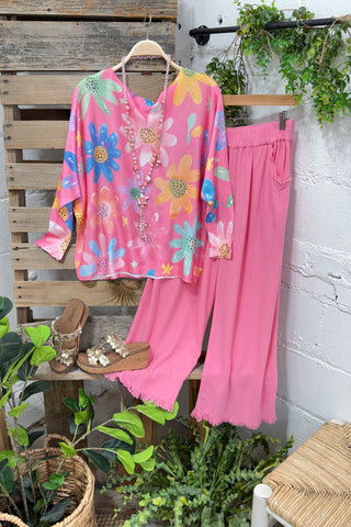 Daisy Dreamin Pink/Multi sweater OHLALA