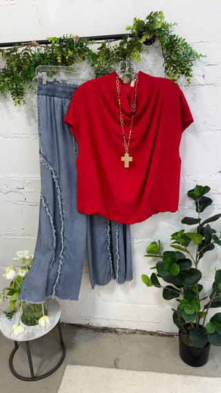 Scarlett Top Red by Umgee Shirts & Tops Umgee