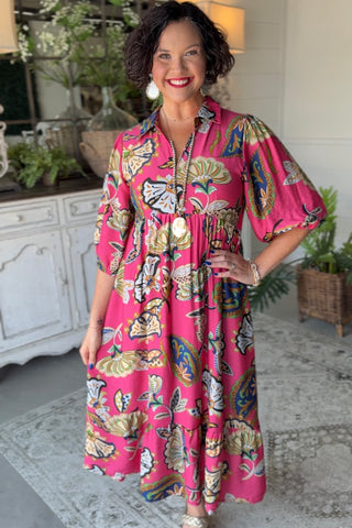 Flourish Dress Pink by Umgee