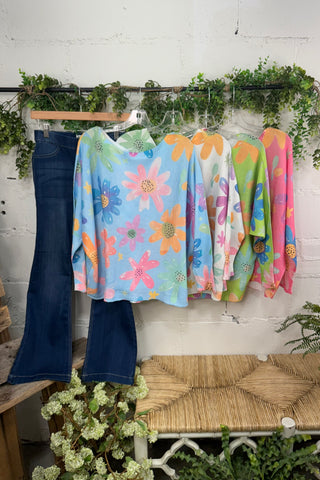 Daisy Dreamin White/Multi sweater OHLALA