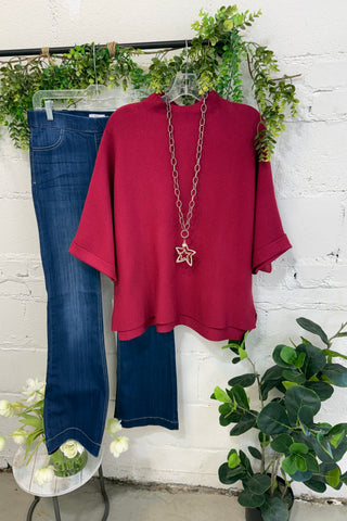 Fowler Sweater Crimson by Umgee Sweater Umgee