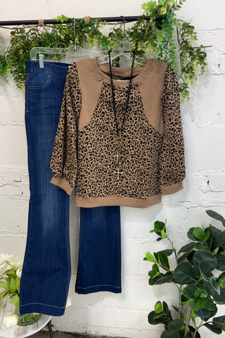 Lynx Top Taupe by Umgee Shirts & Tops Umgee