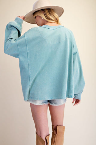 True Daisy Top Dusty Blue by Easel