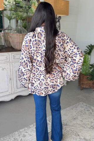 Uproar Taupe Leopard by Umgee Shirts & Tops Umgee