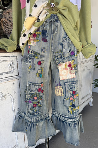 Emberly Pants Denim Pants Blue Velvet