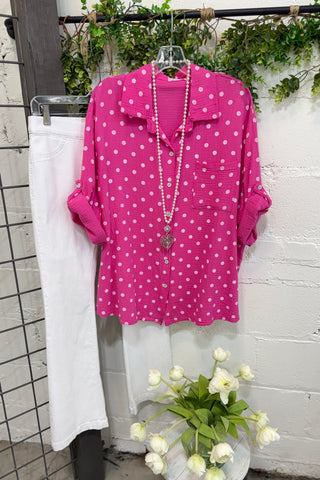 Lucille Top Hot Pink Shirts & Tops YOLLY