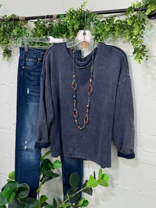 Boyfriend Sweater Navy sweater MuMu/JY