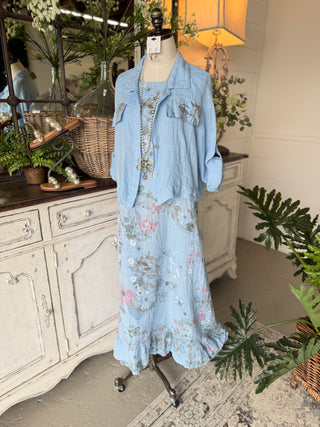 Elsie Maxi Dress Lt Blue Dresses S & F/ Italy