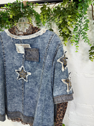 Annabeth Top Denim by POL Shirts & Tops Pol Clothing