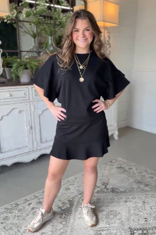 Reagan Skort Set Black by Umgee