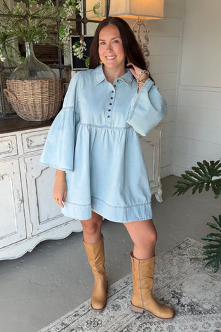 Backroads Dress Lt Denim